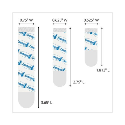 Assorted Refill Strips, Removable, (8) Small 0.75 x 1.75, (4) Medium 0.75 x 2.75, (4) Large 0.75 x 3.75, Clear, 16/Pack - Image 3