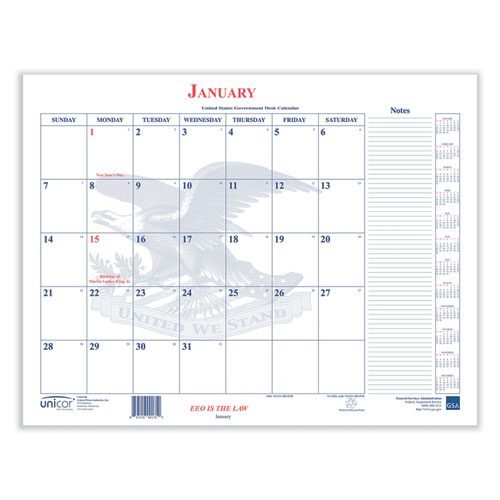 7510016648790 Calendar Blotter, 22 x 18, White Sheets, 13-Month (Jan to Jan): 2024 to 2025