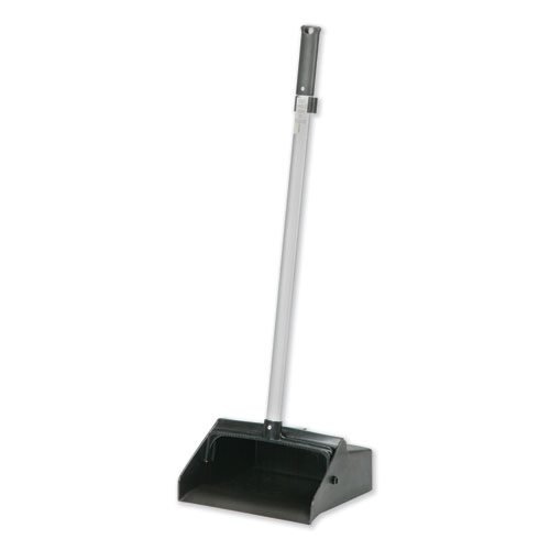 7290014606663, SKILCRAFT, Lobby Dustpan, 12 x 11 Hopper, 32" Aluminum Handle, Black/Silver