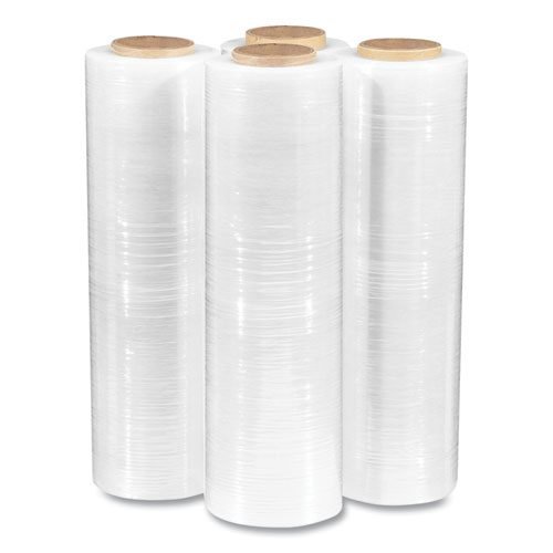 Extended Core Blown Stretch Wrap, 18" x 1,500 ft, 79-Gauge, Clear, 4/Carton - Image 3
