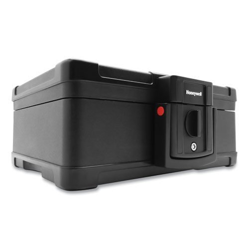 Fire and Waterproof Safe Chest with Carry Handle, 16 x 12.6 x 6.6, Black - Image 2