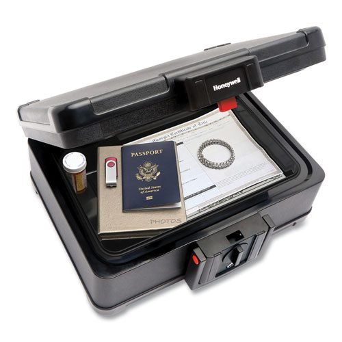 Fire and Waterproof Safe Chest with Carry Handle, 16 x 12.6 x 6.6, Black - Image 3