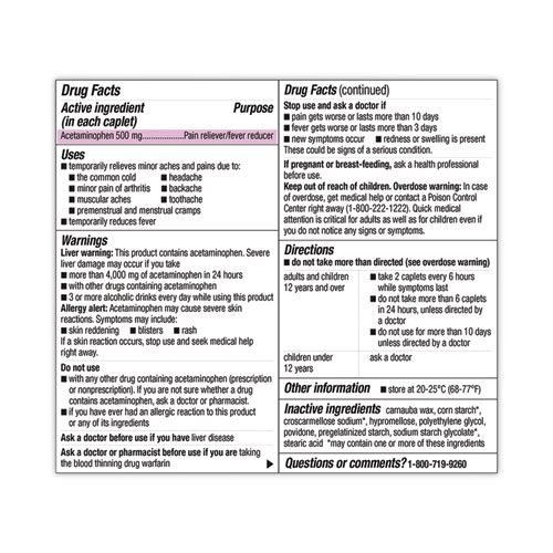Extra Strength Acetaminophen Tablets 500 mg, 500/Bottle, Ships in 1-3 Business Days - Image 2