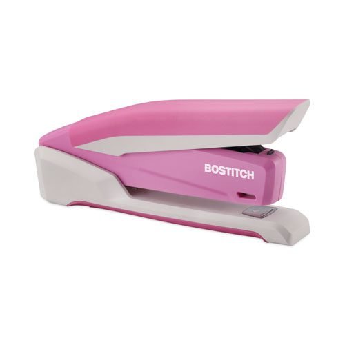 InCourage Spring-Powered Desktop Stapler with Antimicrobial Protection, 20-Sheet Capacity, Pink/Gray - Image 2