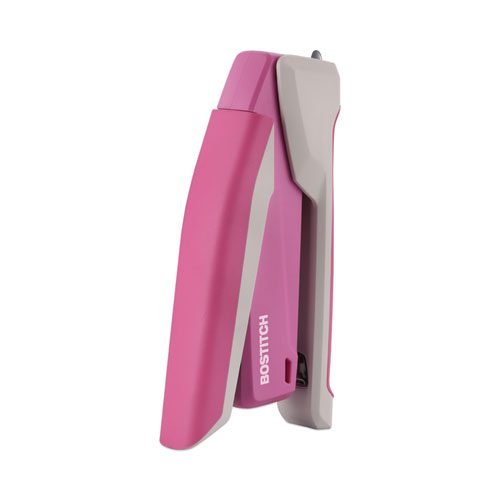 InCourage Spring-Powered Desktop Stapler with Antimicrobial Protection, 20-Sheet Capacity, Pink/Gray - Image 3