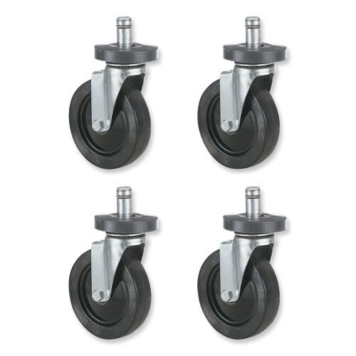 Caster Kit for Safco Task Master Industrial Shelving Units, Black, 4/Set (2 Locking), Ships in 1-3 Business Days - Image 3