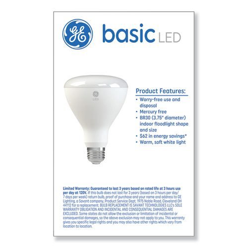 Basic LED Dimmable Indoor Flood Light Bulbs, BR30, 8 W, Soft White - Image 2